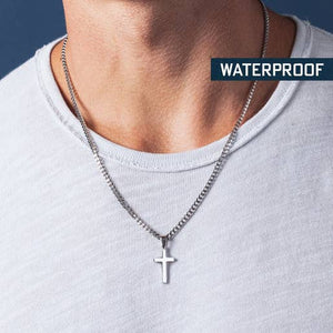 We Are All Smith - Waterproof Silver Cross Necklace for Men - Bawston & Tucker - 