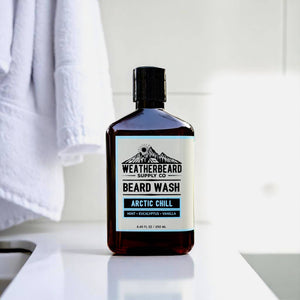 Weatherbeard | Beard Oils, Balms, Butters, & Cologne For Men - Arctic Chill Beard Wash - Mint, Eucalyptus, Vanilla - Bawston & Tucker - 