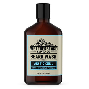 Weatherbeard | Beard Oils, Balms, Butters, & Cologne For Men - Arctic Chill Beard Wash - Mint, Eucalyptus, Vanilla - Bawston & Tucker - 