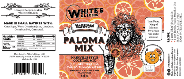 White's Elixirs - White's Elixirs Paloma Mix 8oz - Bawston & Tucker - 