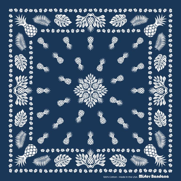 Simpler Times Bandana -Navy -Made in USA - 22"x22" - B&T Threads
